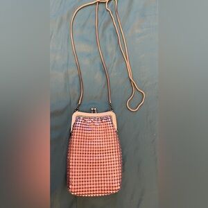 Elegant Pink Mesh Evening Bag